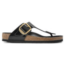Gizeh big buckle pelle naturale vernice - high shine black calz.n