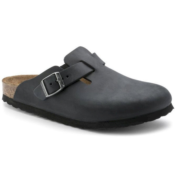 Boston  oiled leather black calzata stretta