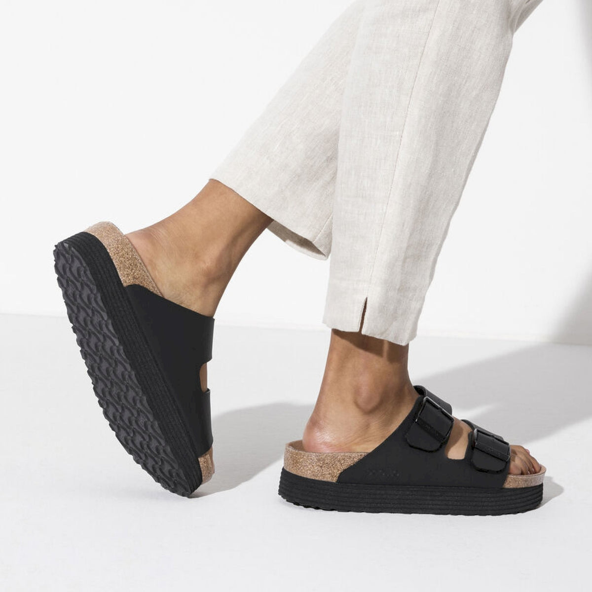 Arizona grooved black vegan birko flor vegan
