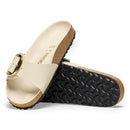 Madrid big buckle pelle naturale vernice - high-shine ecru calz.s
