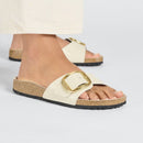 Madrid big buckle pelle naturale vernice - high-shine ecru calz.s