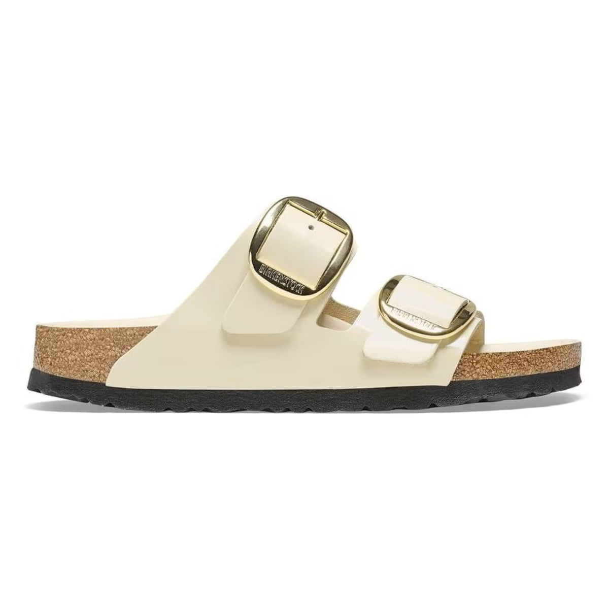 Arizona big buckle pelle naturale vernice - high-shine ecru calz.s
