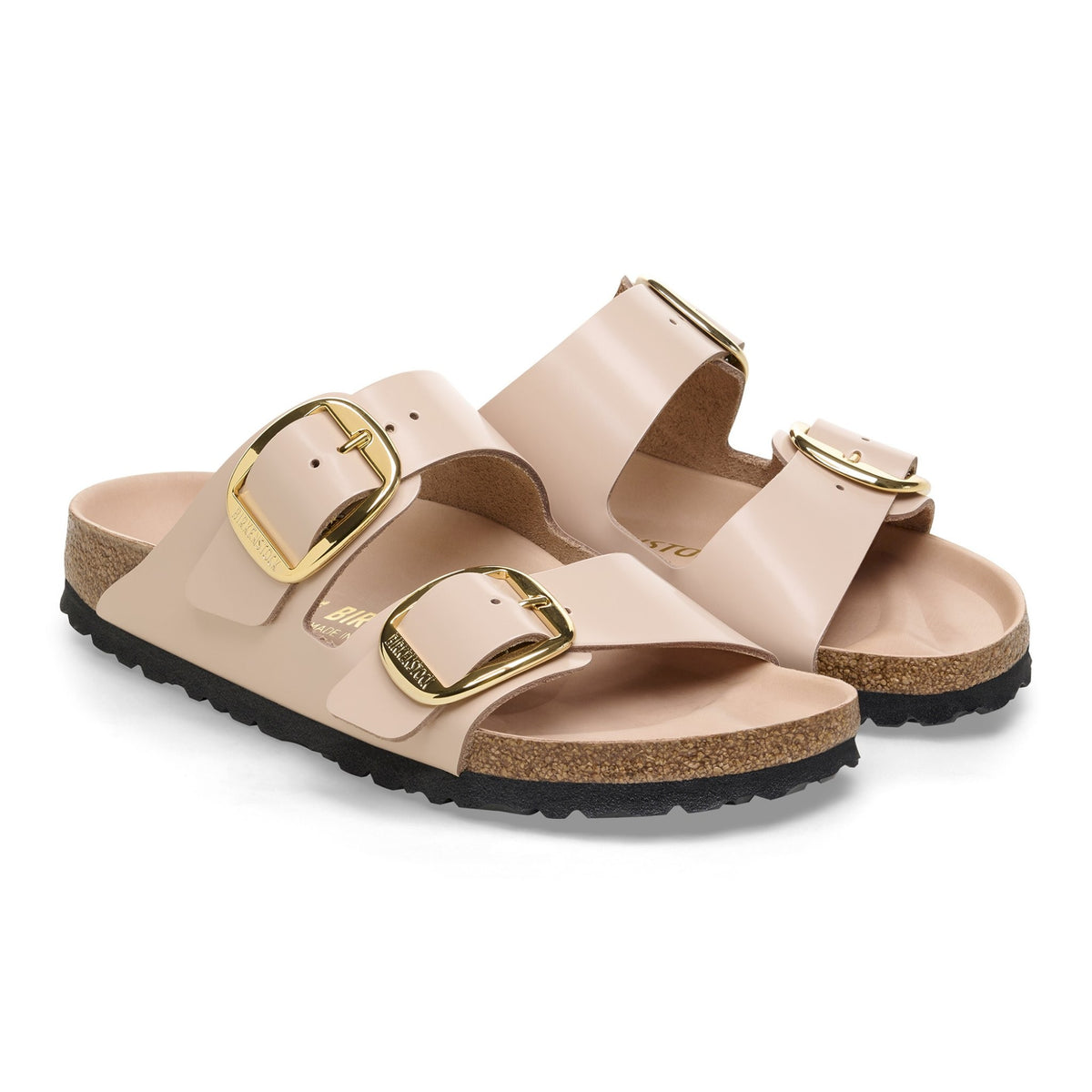 Arizona big buckle hex shine new beige,natural lea