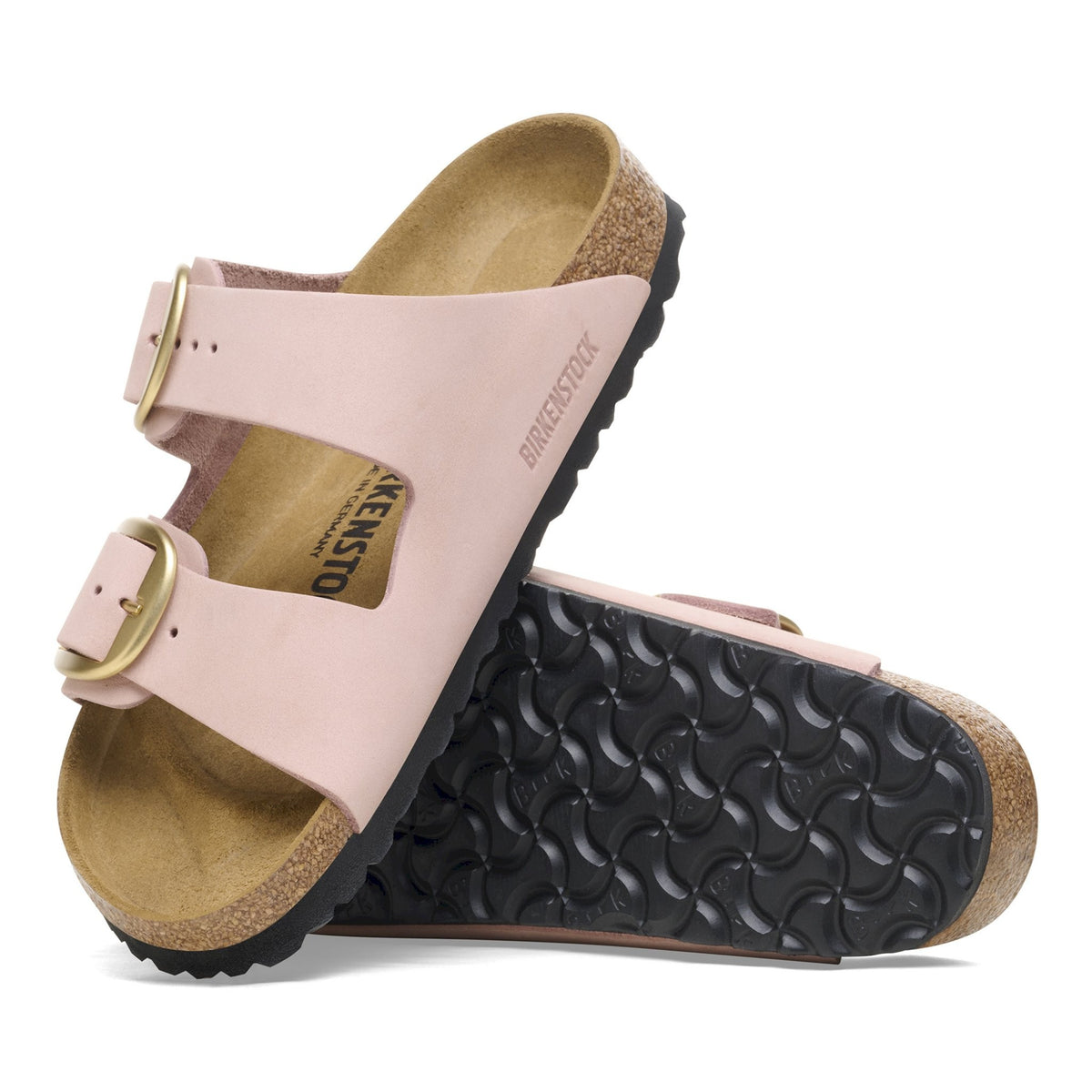 Arizona big buckle soft pink, nubuck leather