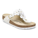 Gizeh flowers white, natural leather