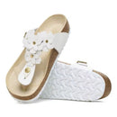 Gizeh flowers white, natural leather