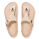 Gizeh big buckle hex shine new beige, natural lea