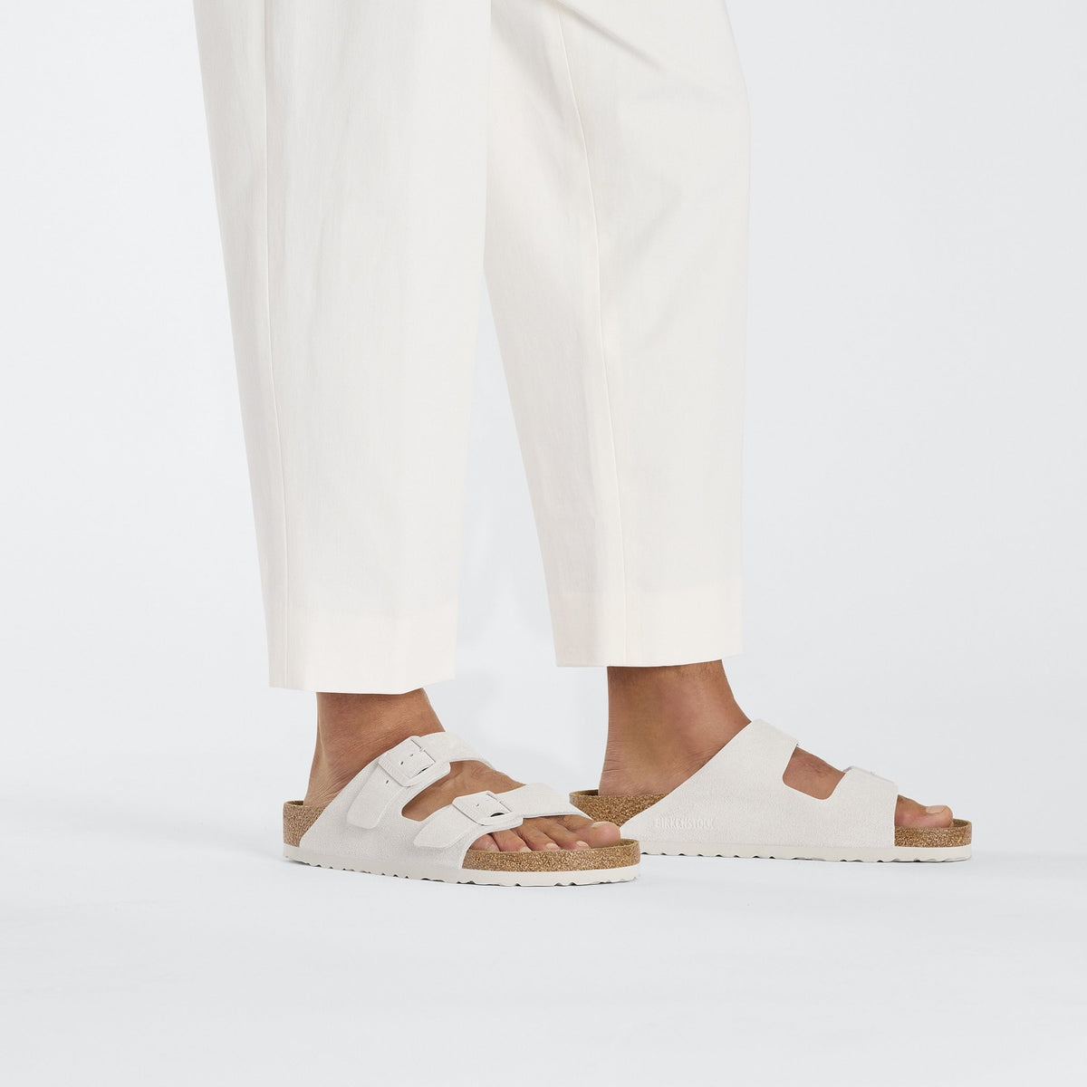 Arizona antique white, suede leather - calz. s