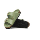 Arizona bbig buckle shine green tea, natural leather s