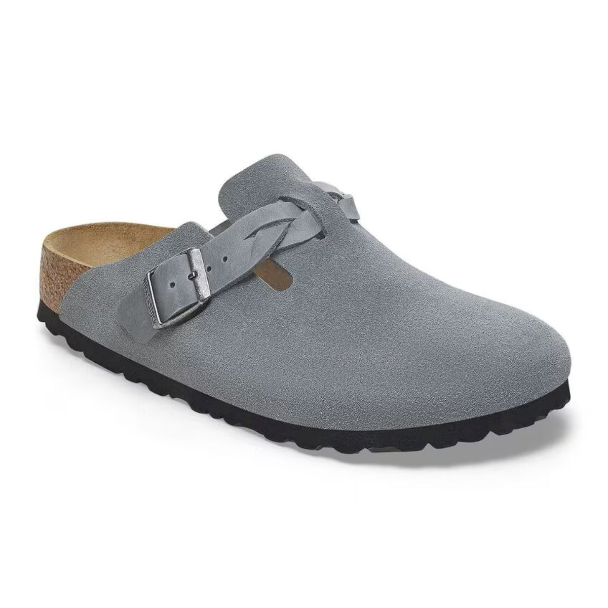 Boston braided basalt gray, suede leather -calz.s