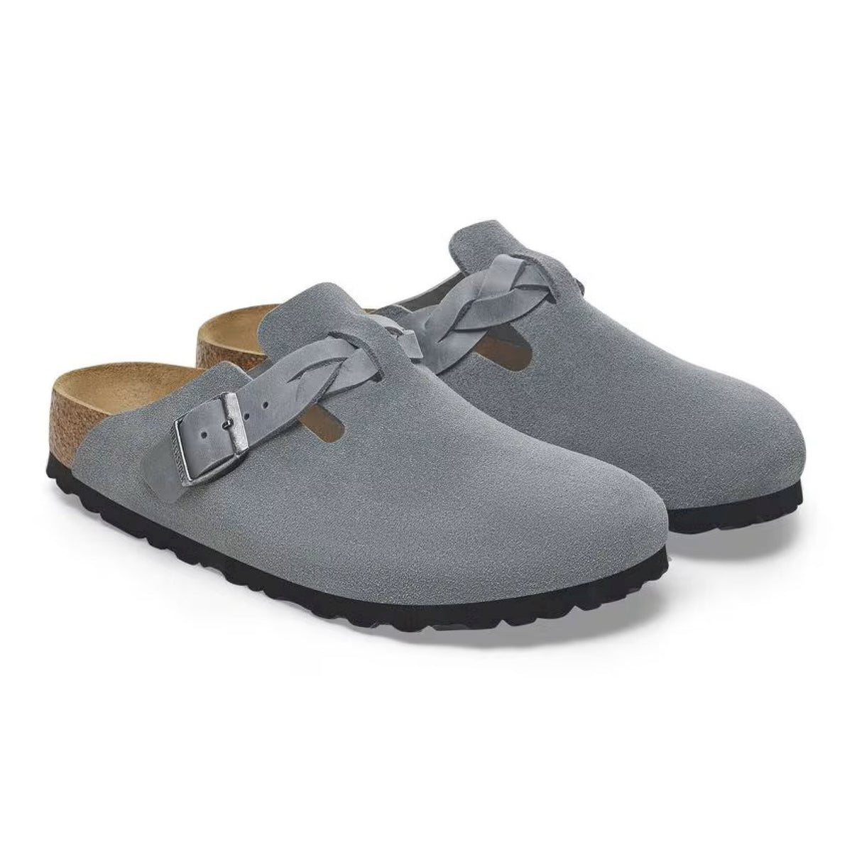 Boston braided basalt gray, suede leather -calz.s