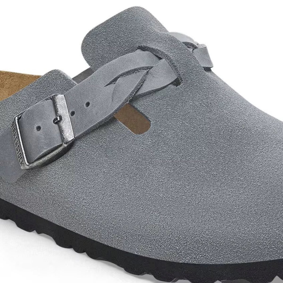 Boston braided basalt gray, suede leather -calz.s