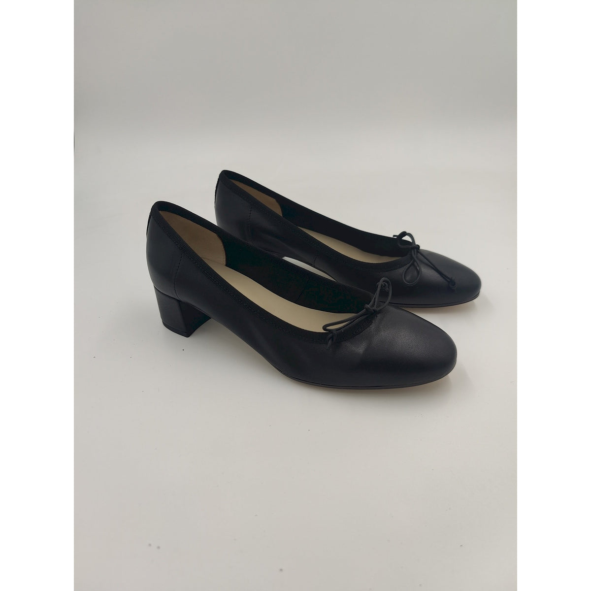 Ballerina con tacco in pelle