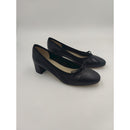 Ballerina con tacco in pelle