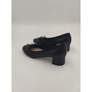 Ballerina con tacco in pelle