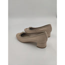 Ballerina con tacco in pelle