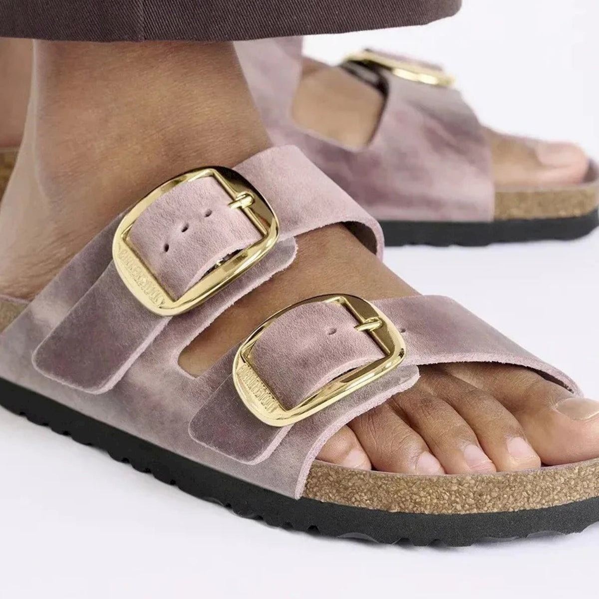 Arizona big buckle lavender oiled leather calzata s.
