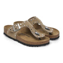 Gizeh rivet taupe, suede leather