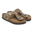 Gizeh rivet taupe-suede leather calz.s