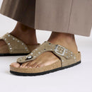 Gizeh rivet taupe, suede leather