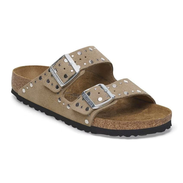 Arizona rivet taupe, suede leather