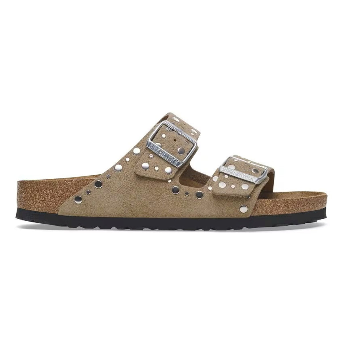 Arizona rivet taupe, suede leather