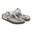 Gizeh big buckle pelle naturale vernice - high-shine stone coin calz.n