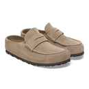 Naples wrapped taupe ,suede leather calz:s