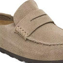 Naples wrapped taupe ,suede leather calz:s