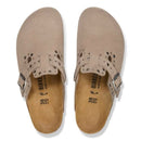 Boston rivet taupe, suede leather