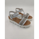 Sandalo con zeppa in pelle