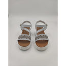 Sandalo con zeppa in pelle