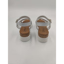 Sandalo con zeppa in pelle