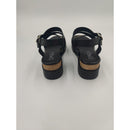 Sandalo con zeppa in pelle