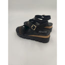 Sandalo con zeppa in pelle