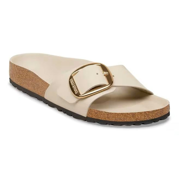 Madrid big buckle hex shine oyster, natural lea
