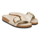 Madrid big buckle hex shine oyster, natural lea