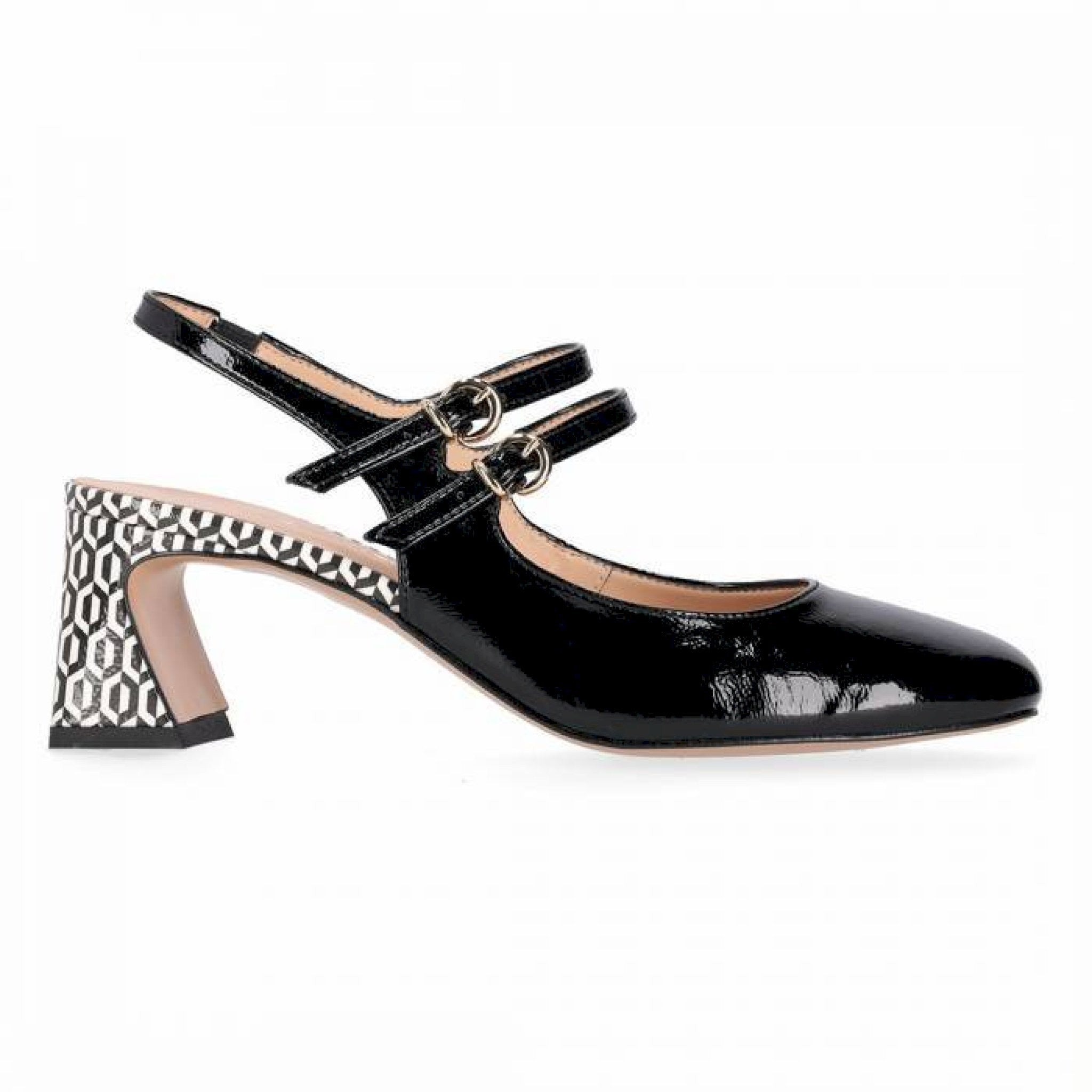 Slingback in vernice con tacco