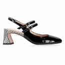 Slingback in vernice con tacco