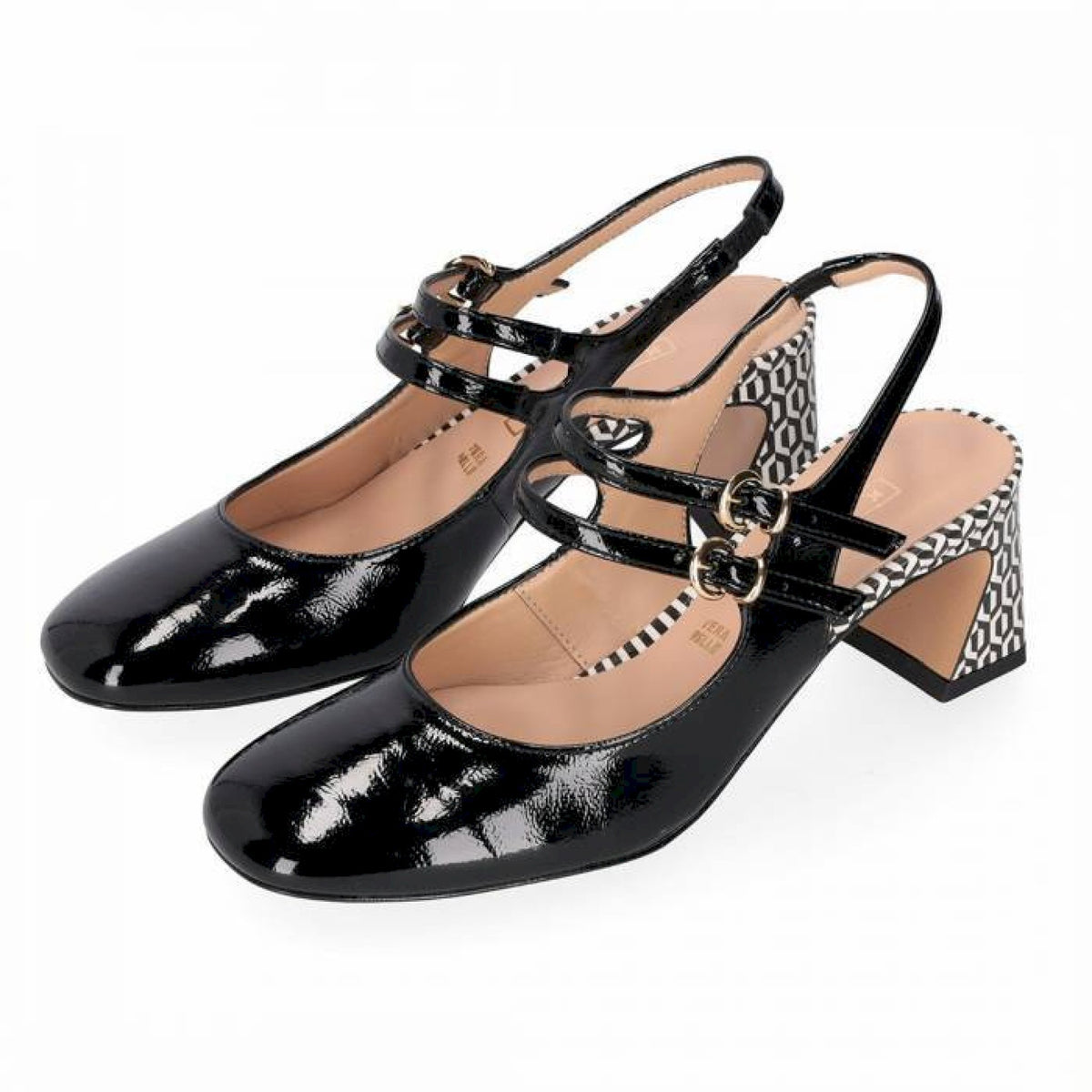 Slingback in vernice con tacco