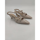 Slingback in vernice a punta con 3 cinturini