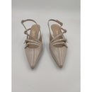 Slingback in vernice a punta con 3 cinturini