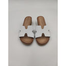 Ciabatta con tacco in pelle con fascia