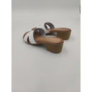 Ciabatta con tacco in pelle con fascia