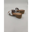 Ciabatta con tacco in pelle con fascia