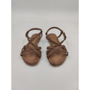 Sandalo in pelle con listelli