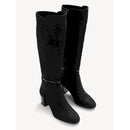 Stivale in camoscio con tacco