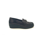 Mocassini donna con zeppa in pelle
