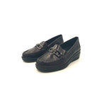 Mocassini donna con zeppa in pelle