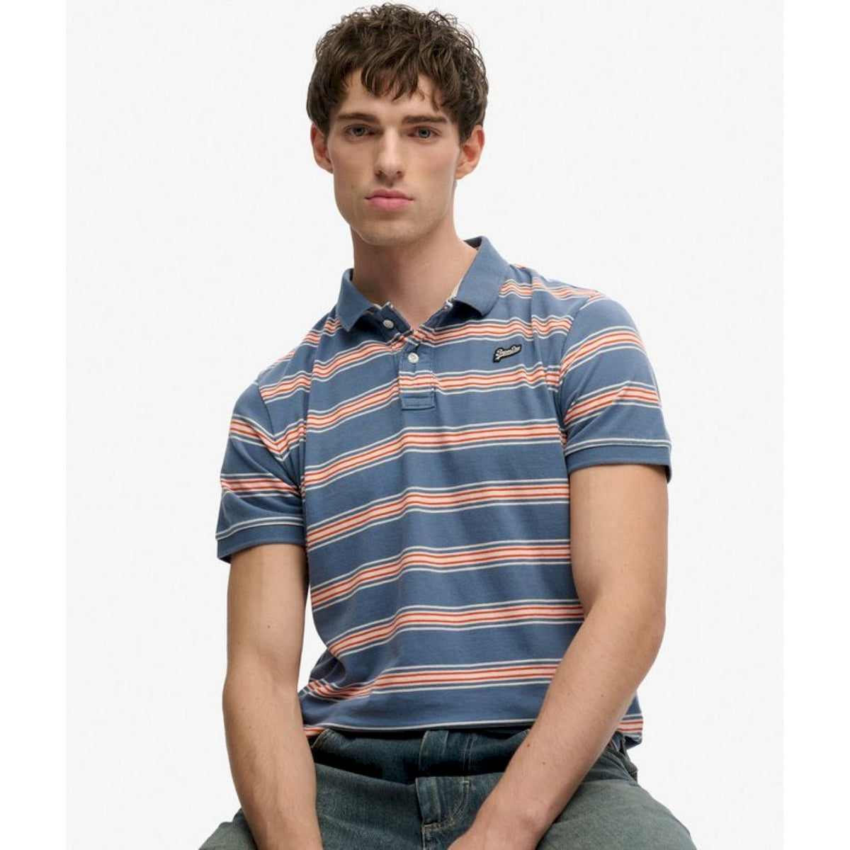 Vintage stripe jersey polo